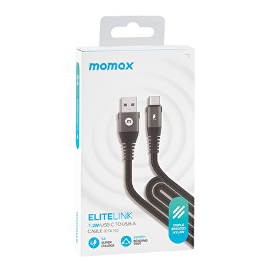 Momax Elit Type-C Kablo (1.2M) - Siyah 4894222053700