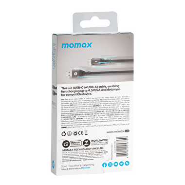 Momax Elit Type-C Kablo (1.2M) - Siyah 4894222053700