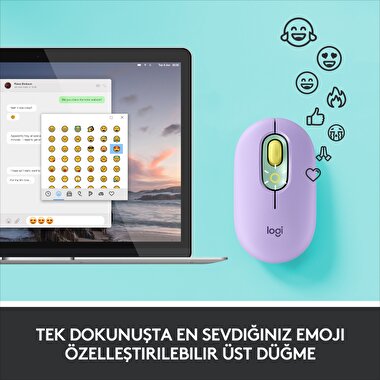 Logitech POP Kablosuz Mouse - Lila 5099206101661