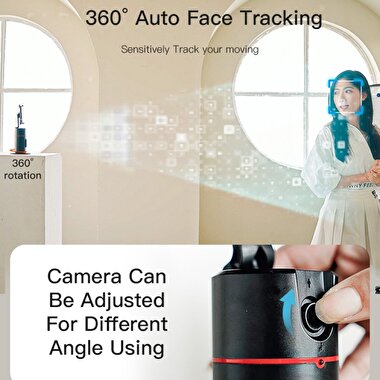 Yesido 360 Derece Yapay Zeka Yüz Takipli Tripodlu Selfie Çubuğu - Siyah 6942314400340