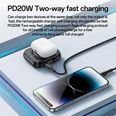 Yesido 3in1 5.000 mAh 15W Magsafe Powerbank-Siyah 6942314403044