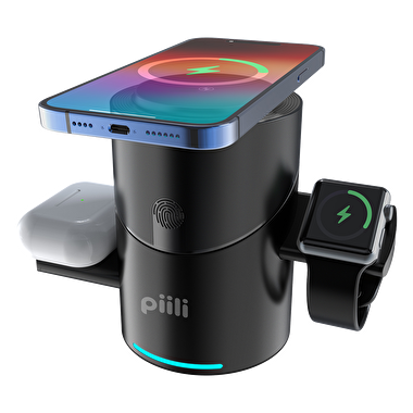 Piili 3 in 1 Kablosuz Şarj İstasyonu 6944629183857