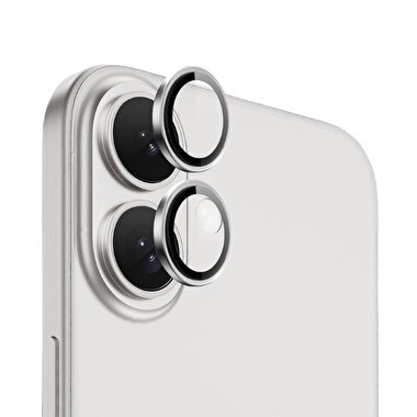Piili iPhone 16/16 Plus Safir Lens Koruyucu Gümüş 6944629185691