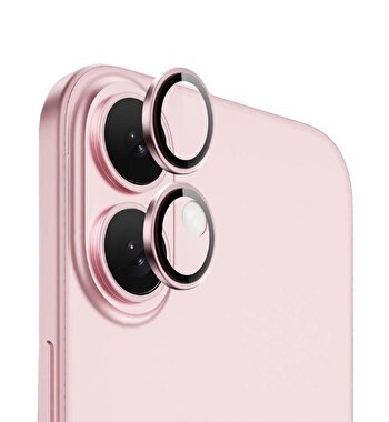 Piili iPhone 16/16 Plus Safir Lens Koruyucu Pembe 6944629185752