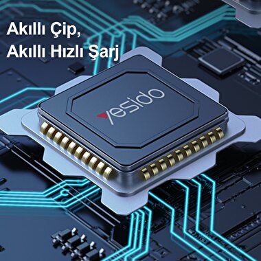 Yesido 1.2M 100W Dijital Hızlı Şarj Kablo-Siyah 6971050265920
