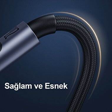 Yesido 1.2M 100W Dijital Hızlı Şarj Kablo-Siyah 6971050265920