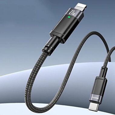 Yesido 1.2M 27W Type-C to Lightning Kablo - Siyah 6971050266200