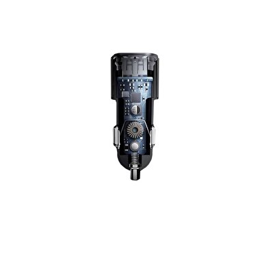 Yesido 1 Adet 30W Usb / 1 Adet 30W Type-C ve 60W Type-C to Type-C Kablolu PD Hızlı Araç Şarj - Siyah 6971050269775