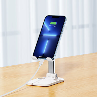 Rock Masaüstü Foldable iPhone & iPad Standı -Beyaz 6974282125277