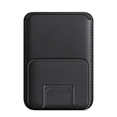 Buff iPhone WalletMag Stand Deri Cüzdan - Siyah 8683548210746