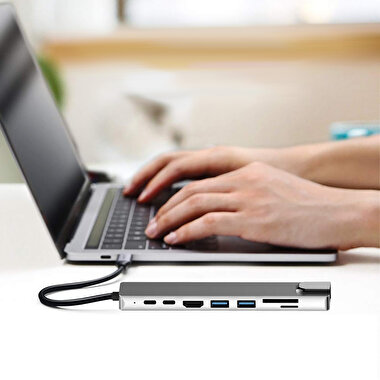 Buff Type C USB 8 in 1 Hub Çoklayıcı  Adaptör 8683548210777
