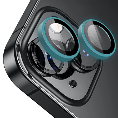 Buff iPhone 14/Plus Neon Metal Lens Koruyucu-Mavi 8683548219336