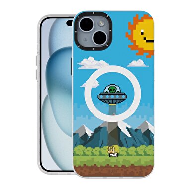 Buff iPhone 15 MagKit Desenli Kılıf UFO 8684387700177