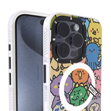 Buff iPhone 15 Pro MagKit Kılıf Happy Monster 8684387700313