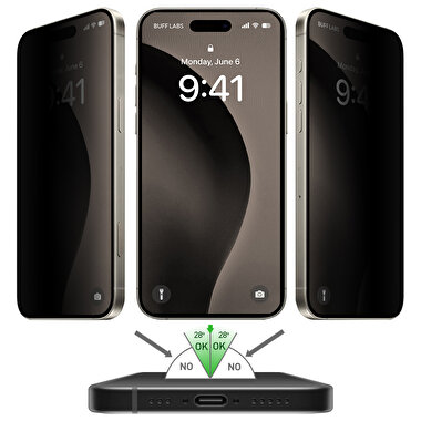 Buff iPhone 16 Pro Max Privacy EasyFit Ekran Koruyucu 8684387702119