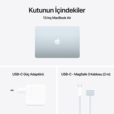Apple MacBook Air 13' M4 Çip 10 Çekirdekli CPU 10 Çekirdekli  GPU 24GB Bellek 512GB SSD Gök Mavisi MC6V4TU/A
