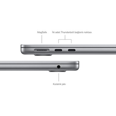 Apple MacBook Air 13' M3 Çip 8 Çekirdekli CPU 10 Çekirdekli GPU 24GB Bellek 512GB SSD Uzay Grisi  MC8M4TU/A