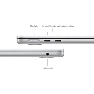 Apple MacBook Air 13' M3 Çip 8 Çekirdekli CPU 10 Çekirdekli GPU 24GB Bellek 512GB SSD Gümüş  MC8N4TU/A