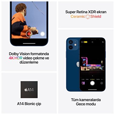Apple iPhone 12 128GB Mavi  MGJE3TU/A