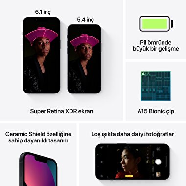 Apple iPhone 13 256GB Gece Yarısı  MLQ63TU/A