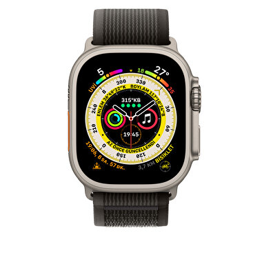 Apple Watch 49mm Siyah/Gri Trail Loop - S/M MQEP3ZM/A