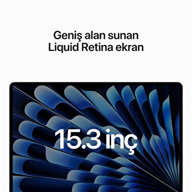 15 inç MacBook Air M2 çip 8 Çekirdekli CPU ve 10 çekirdekli GPU 512GB - Gece Yarısı MQKX3TU/A