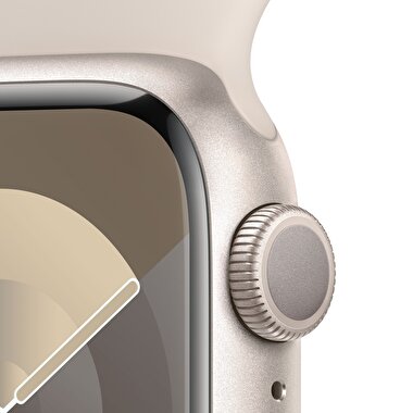 Apple Watch Series 9 GPS 41mm Yıldız Işığı Alüminyum Kasa ve Yıldız Işığı Spor Kordon - M/L  MR8U3TU/A