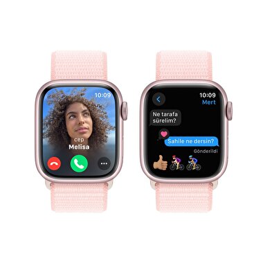 Apple Watch Series 9 GPS 41mm Pembe Alüminyum Kasa ve Uçuk Pembe Spor Loop  MR953TU/A