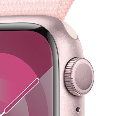 Apple Watch Series 9 GPS 41mm Pembe Alüminyum Kasa ve Uçuk Pembe Spor Loop  MR953TU/A