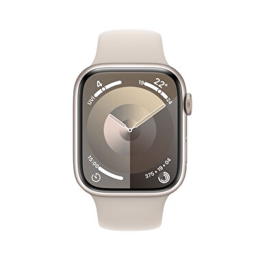 Apple Watch Series 9 GPS 45mm Yıldız Işığı Alüminyum Kasa ve Yıldız Işığı Spor Kordon - S/M  MR963TU/A