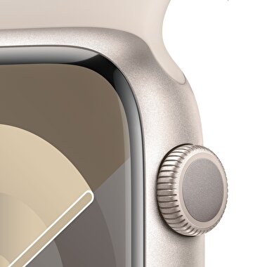 Apple Watch Series 9 GPS 45mm Yıldız Işığı Alüminyum Kasa ve Yıldız Işığı Spor Kordon - S/M  MR963TU/A