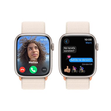 Apple Watch Series 9 GPS 45mm Yıldız Işığı Alüminyum Kasa ve Yıldız Işığı Spor Loop  MR983TU/A