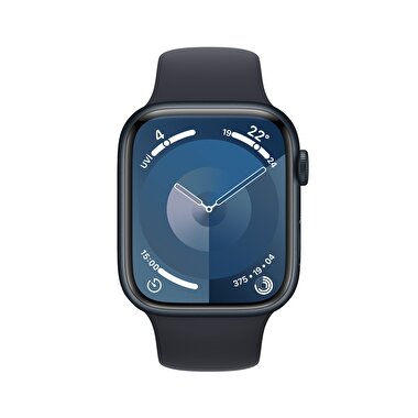 Apple Watch Series 9 GPS 45mm Gece Yarısı Alüminyum Kasa ve Gece Yarısı Spor Kordon - M/L  MR9A3TU/A