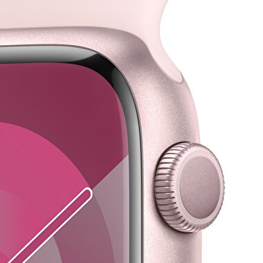 Apple Watch Series 9 GPS 45mm Pembe Alüminyum Kasa ve Uçuk Pembe Spor Kordon - S/M  MR9G3TU/A