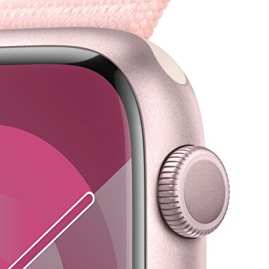Apple Watch Series 9 GPS 45mm Pembe Alüminyum Kasa ve Uçuk Pembe Spor Loop  MR9J3TU/A