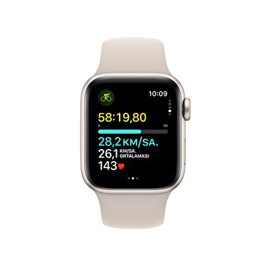 Apple Watch SE GPS 40mm Yıldız Işığı Alüminyum Kasa ve Yıldız Işığı Spor Kordon - S/M - MR9U3TU/A MR9U3TU/A