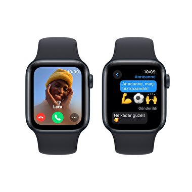 Apple Watch SE GPS 40mm Gece Yarısı Alüminyum Kasa ve Gece Yarısı Spor Kordon - S/M  MR9X3TU/A