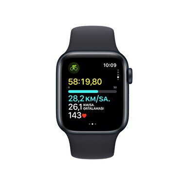 Apple Watch SE GPS 40mm Gece Yarısı Alüminyum Kasa ve Gece Yarısı Spor Kordon - S/M  MR9X3TU/A