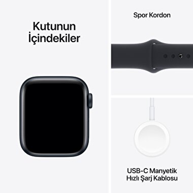 Apple Watch SE GPS 40mm Gece Yarısı Alüminyum Kasa ve Gece Yarısı Spor Kordon - S/M  MR9X3TU/A