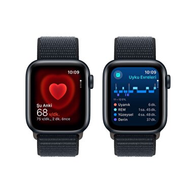 Apple Watch SE GPS 40mm Gece Yarısı Alüminyum Kasa ve Gece Yarısı Spor Loop  MRE03TU/A