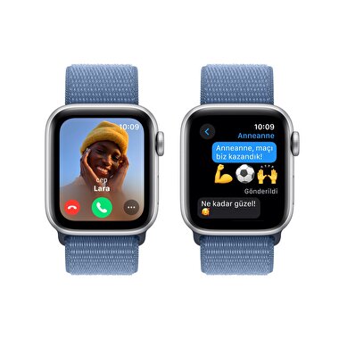 Apple Watch SE GPS 40mm Gümüş Rengi Alüminyum Kasa ve Buz Mavisi Spor Loop  MRE33TU/A