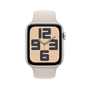 Apple Watch SE GPS 44mm Yıldız Işığı Alüminyum Kasa ve Yıldız Işığı Spor Kordon - S/M  MRE43TU/A
