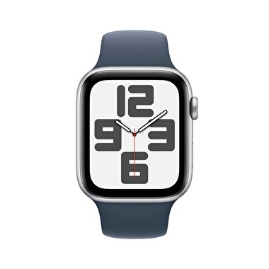Apple Watch SE GPS 44mm Gümüş Rengi Alüminyum Kasa ve Fırtına Mavisi Spor Kordon - S/M  MREC3TU/A