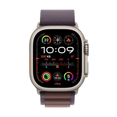 Apple Watch Ultra 2 GPS + Cellular, 49mm Titanyum Kasa ve Indigo Alpine Loop - Büyük Boy  MREW3TU/A