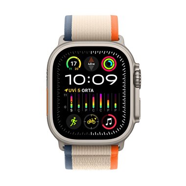 Apple Watch Ultra 2 GPS + Cellular, 49mm Titanyum Kasa ve Turuncu/Bej Trail Loop - S/M  MRF13TU/A