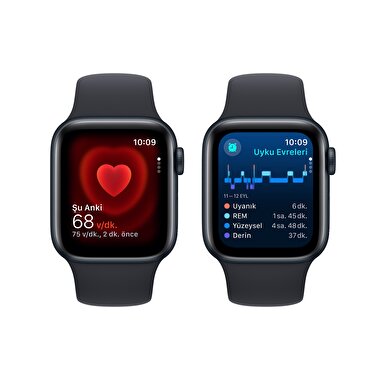 Apple Watch SE GPS + Cellular 40mm Gece Yarısı Alüminyum Kasa ve Gece Yarısı Spor Kordon - M/L  MRGA3TU/A