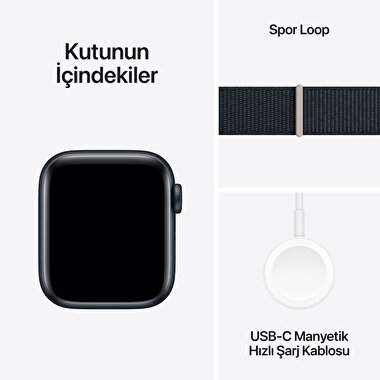Apple Watch SE GPS + Cellular 40mm Gece Yarısı Alüminyum Kasa ve Gece Yarısı Spor Loop  MRGE3TU/A