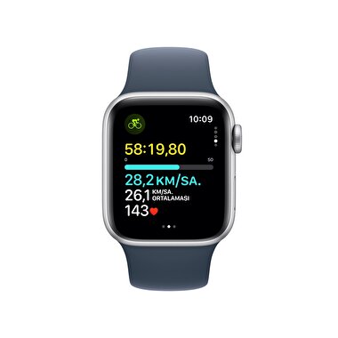 Apple Watch SE GPS + Cellular 40mm Gümüş Rengi Alüminyum Kasa ve Fırtına Mavisi Spor Kordon - M/L  MRGM3TU/A