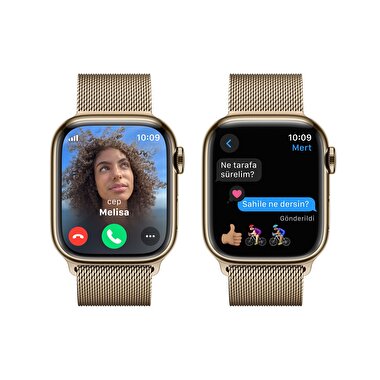 Apple Watch Series 9 GPS + Cellular 41mm Altın Rengi Paslanmaz Çelik Kasa ve Altın Rengi Milano Loop  MRJ73TU/A