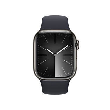 Apple Watch Series 9 GPS + Cellular 41mm Grafit Paslanmaz Çelik Kasa ve Gece Yarısı Spor Kordon - M/L  MRJ93TU/A